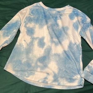 White and Blue Tue Dye Sky and Clouds Long Sleeve